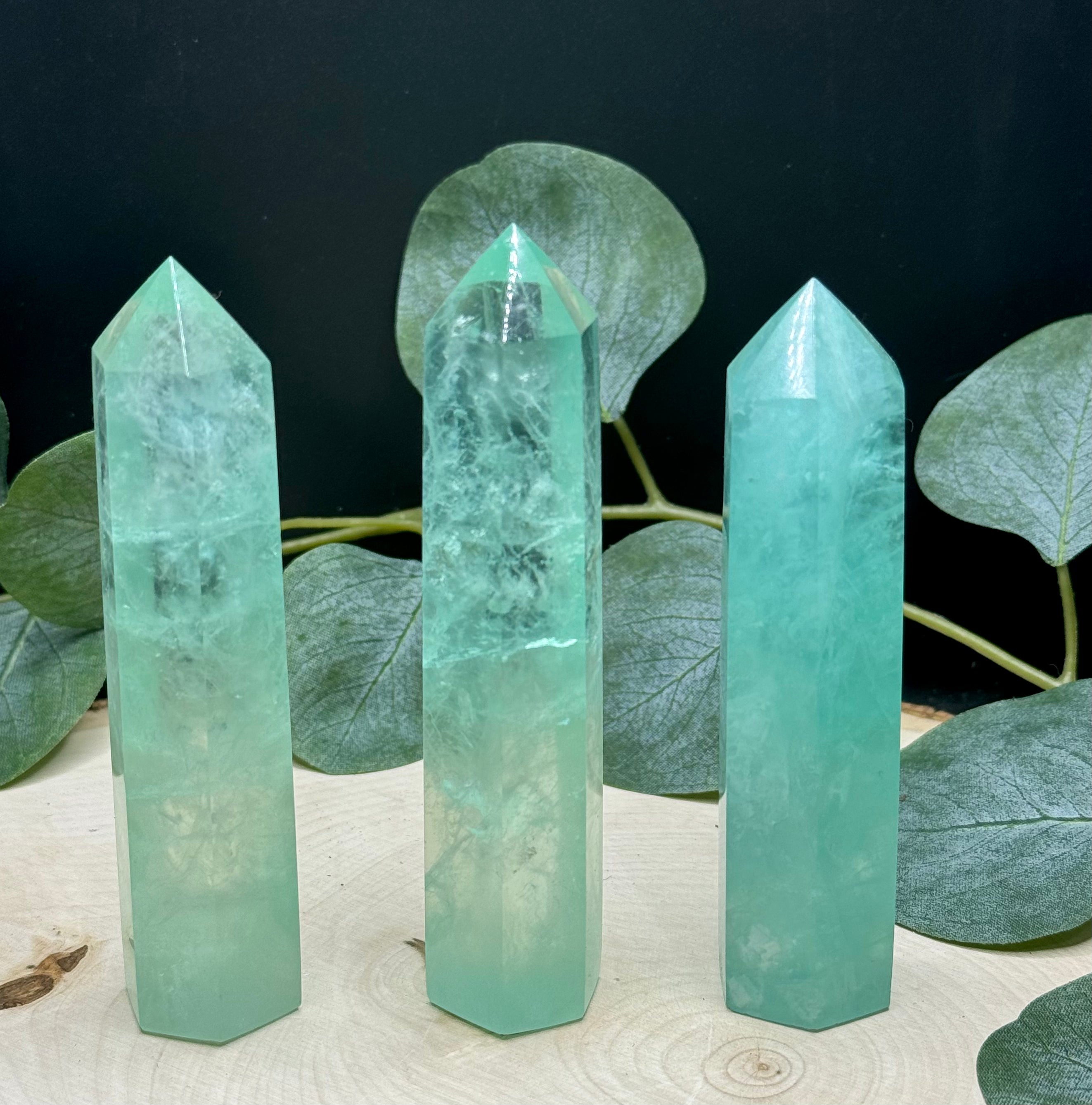 Baja Fluorite Points | Natural Green Fluorite Towers | Polished Fluorite Crystals