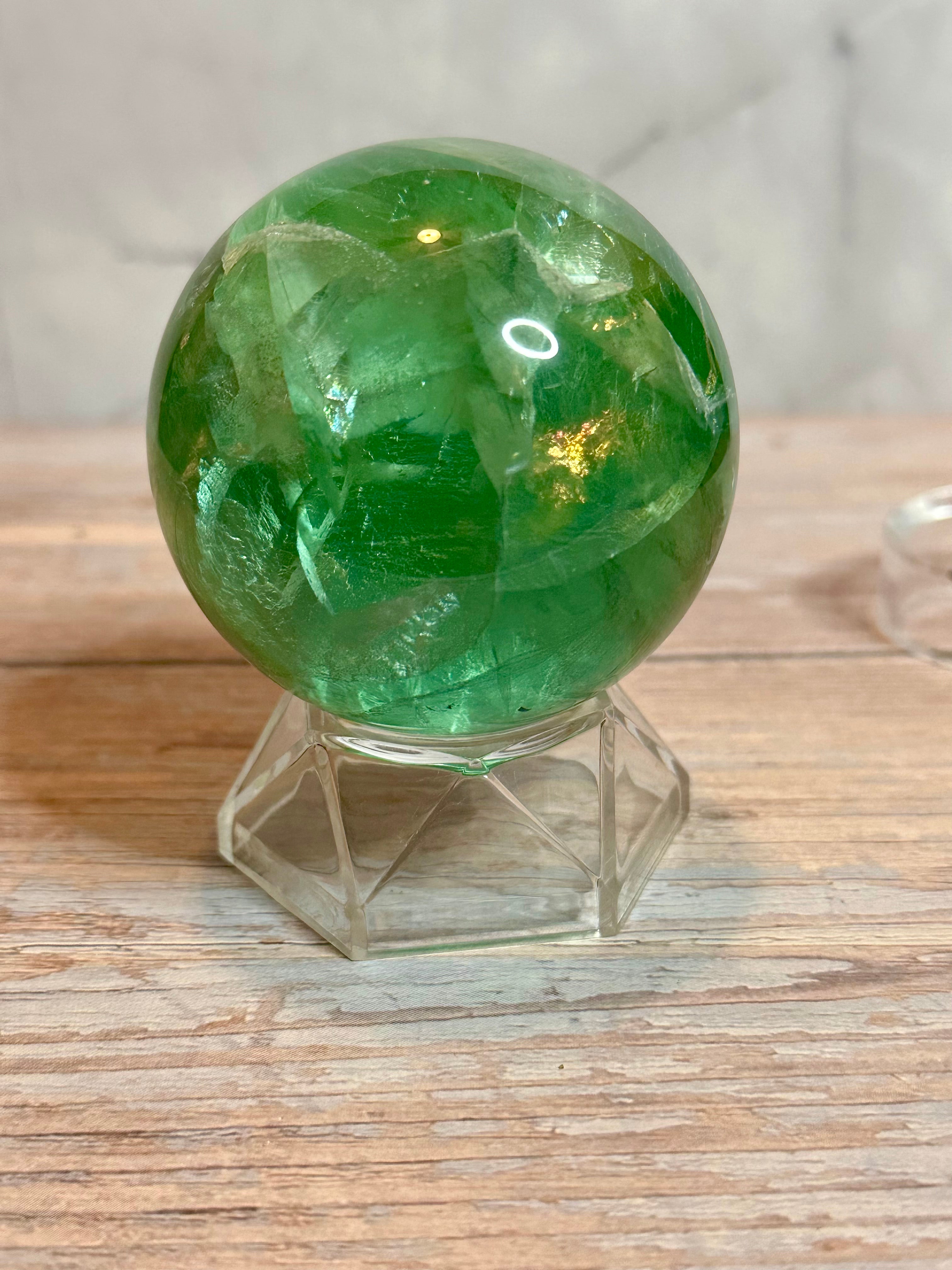 Green Fluorite Spheres