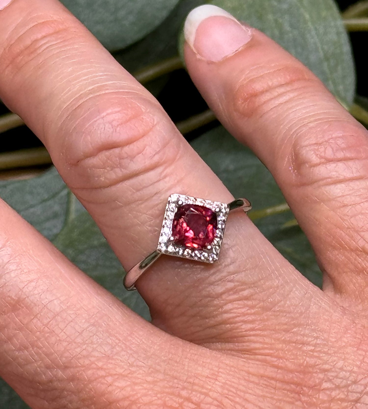 Purple Garnet Sterling Silver Ring