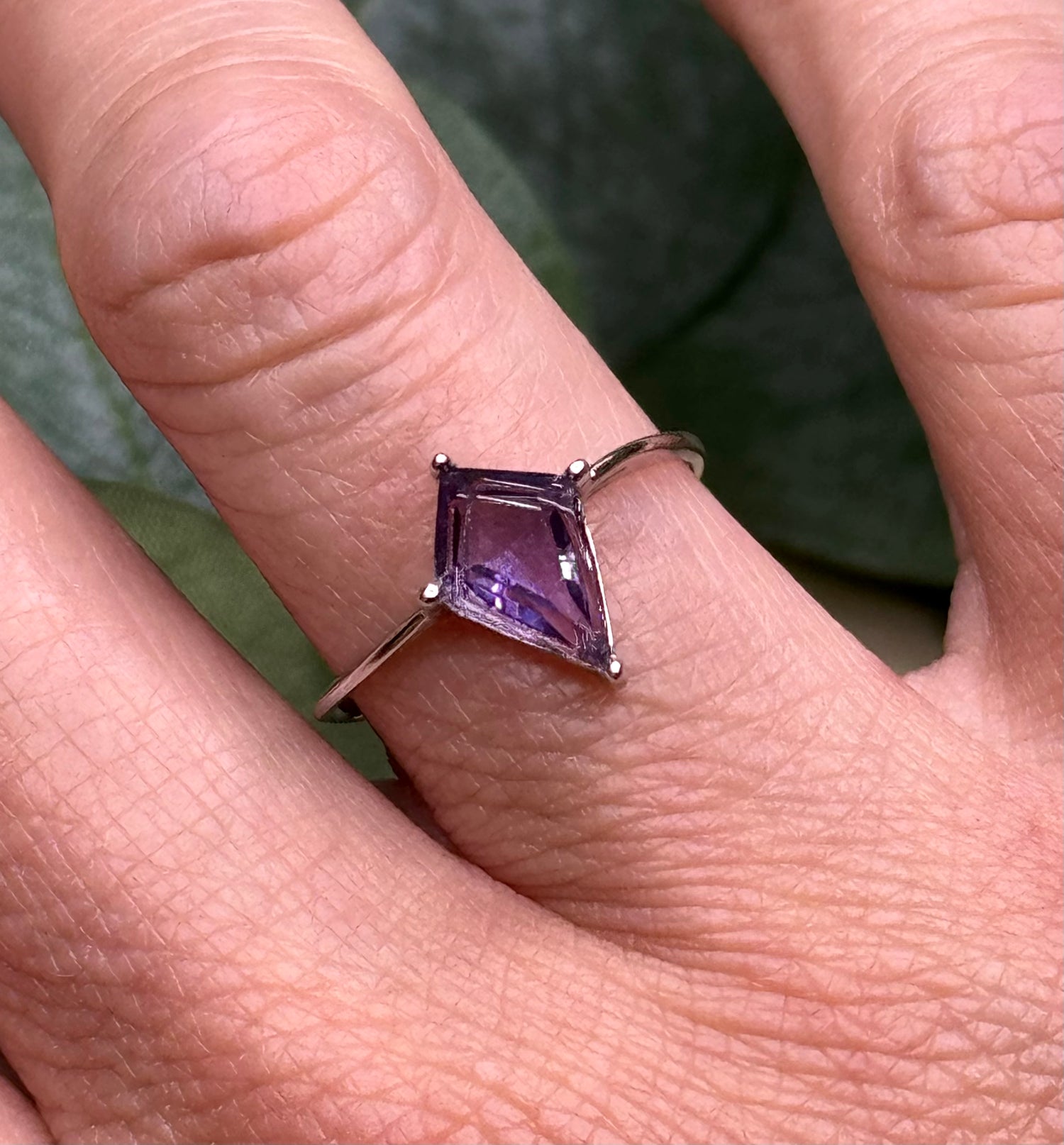 Amethyst Kite Sterling Silver Ring