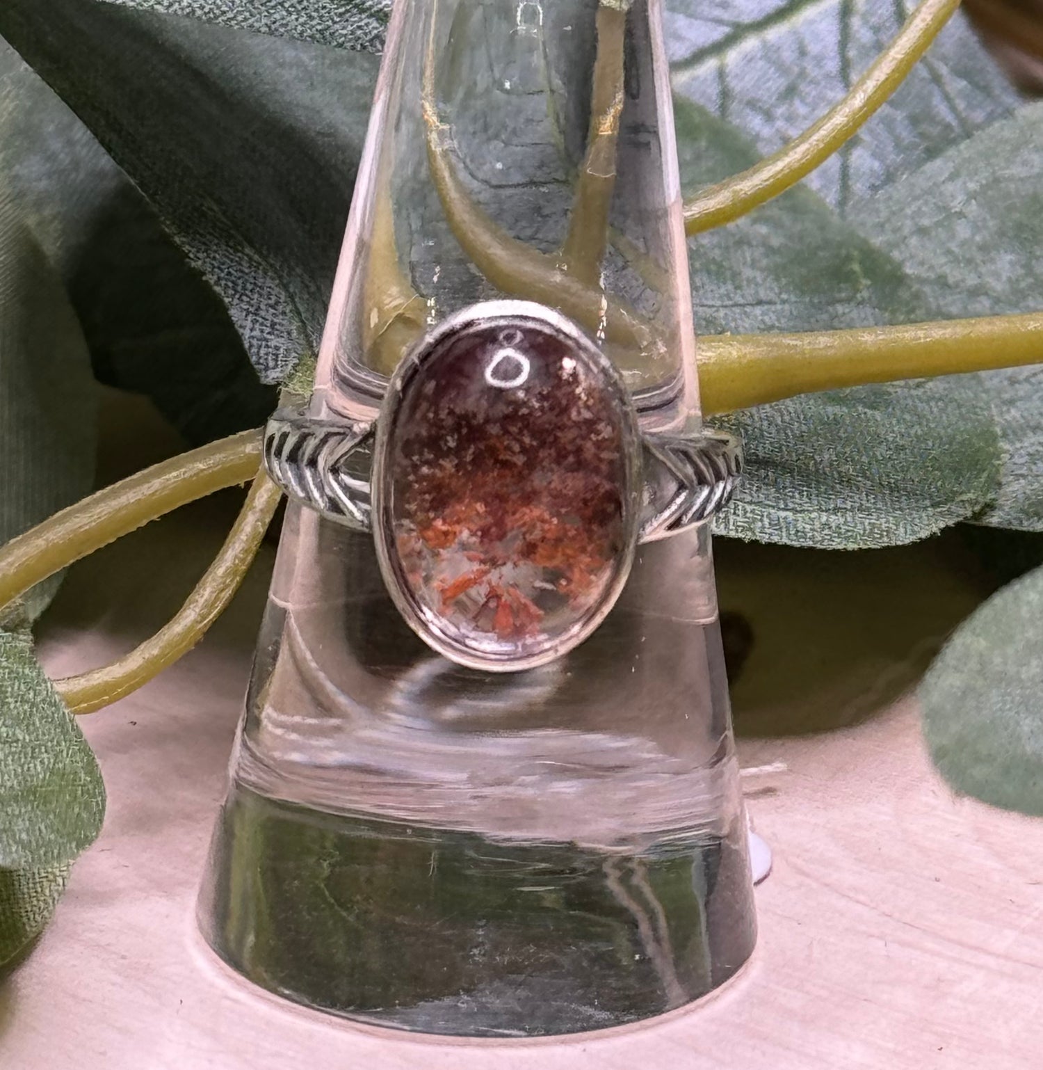 Garden Quartz Adjustable Sterling Silver Ring