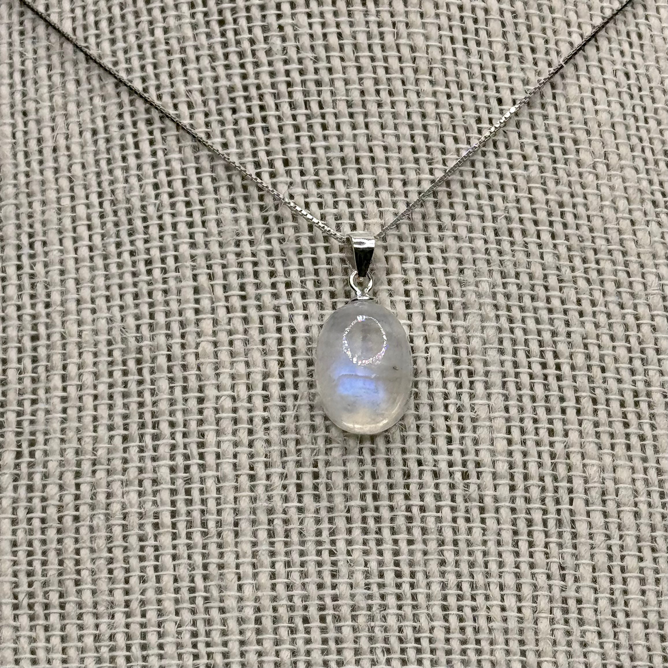 Moonstone Oval Sterling Silver Pendant