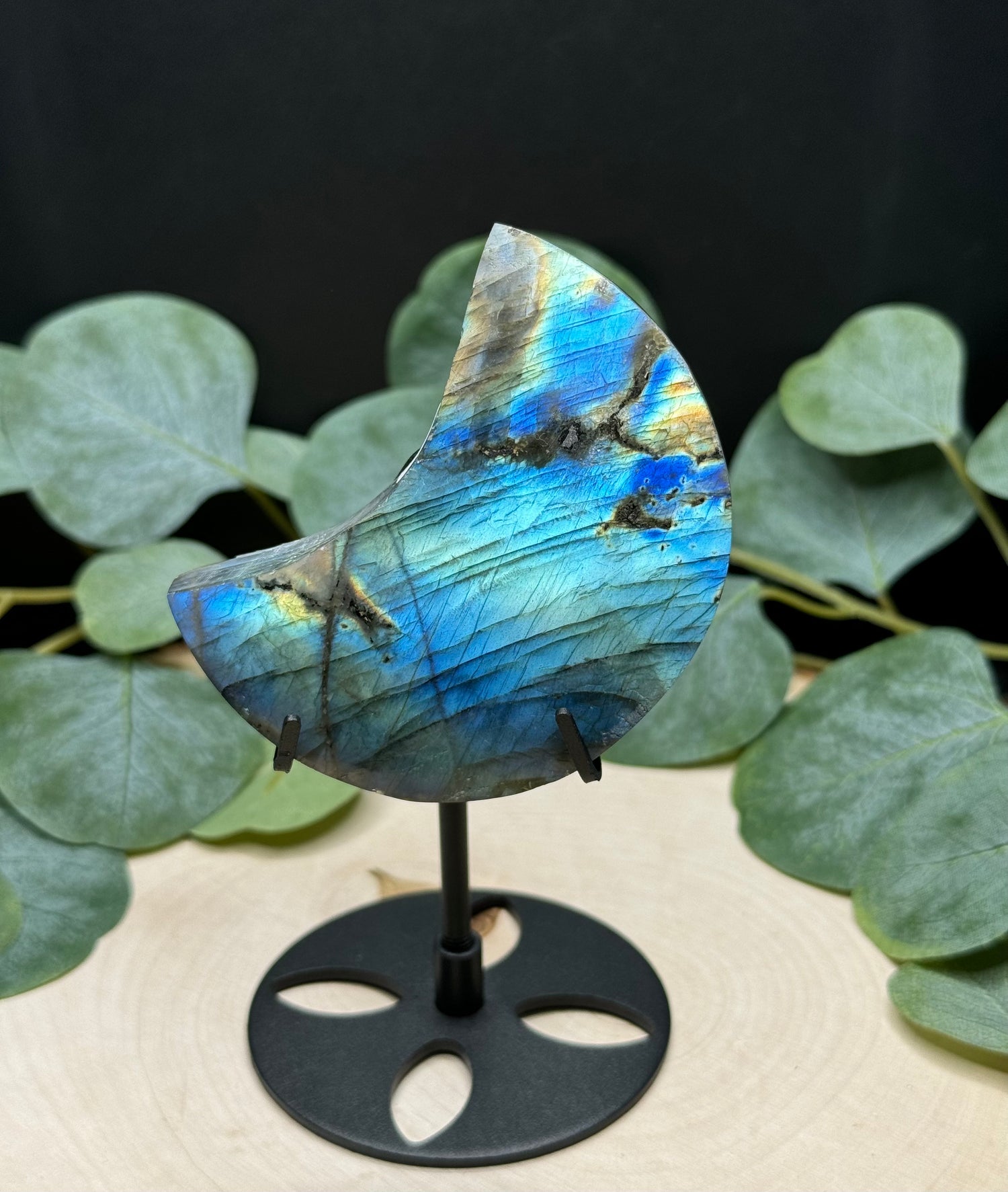 Labradorite Moon Carvings