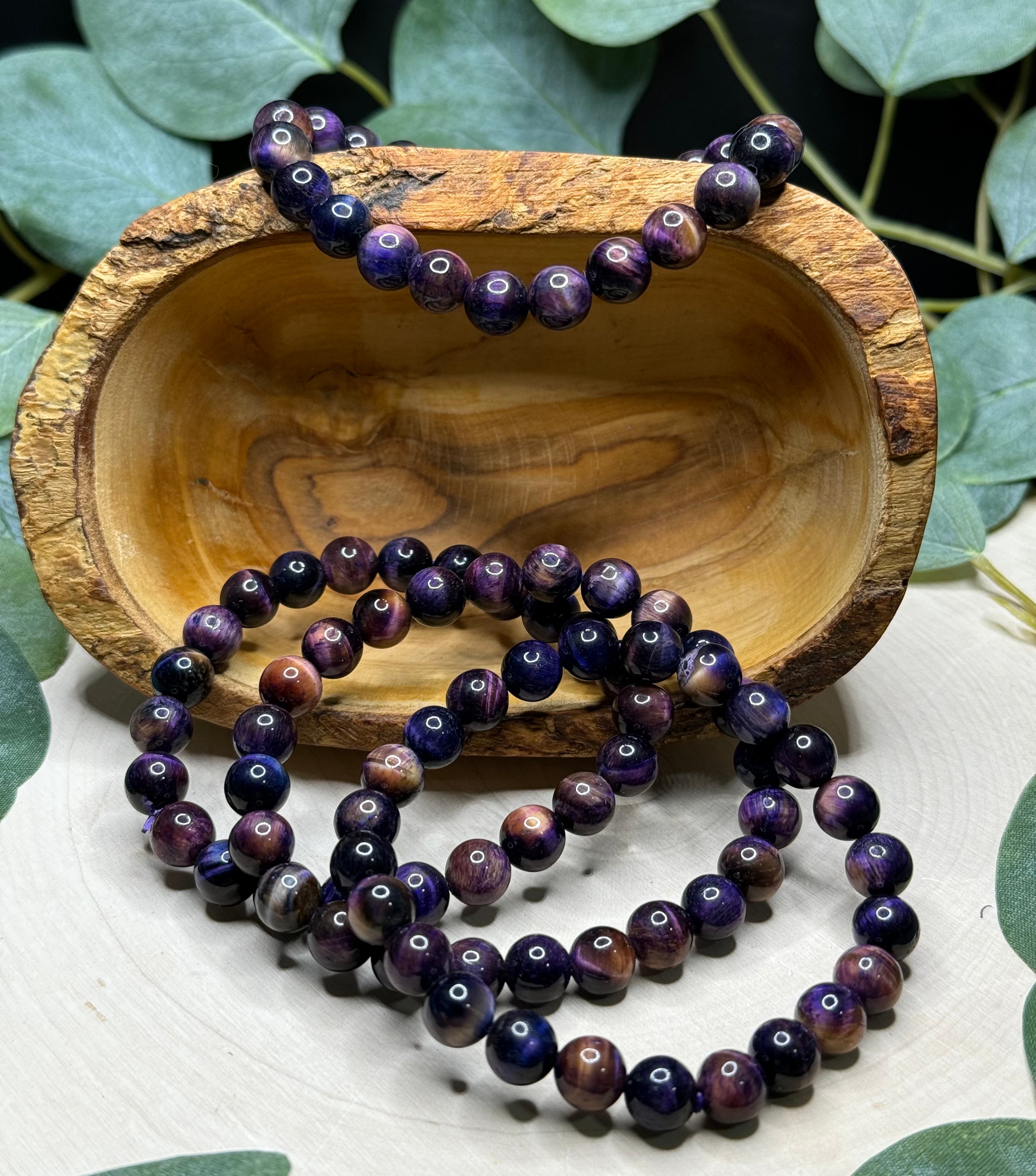 Purple Tigers Eye 8mm Bracelet