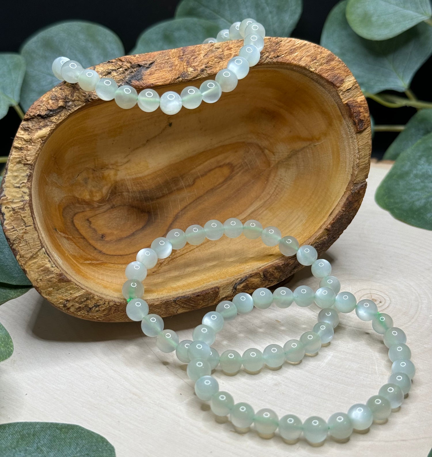 Green Moonstone 6.5mm Bracelets