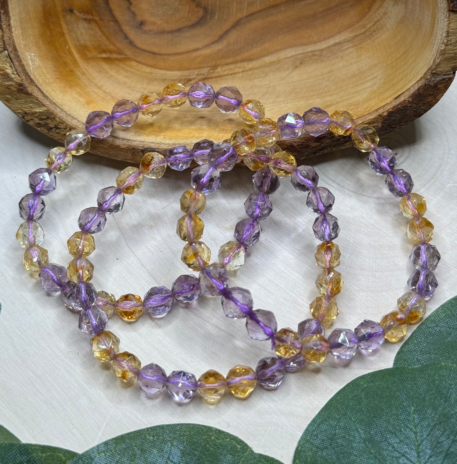 Faceted Ametrine 6mm Bracelets