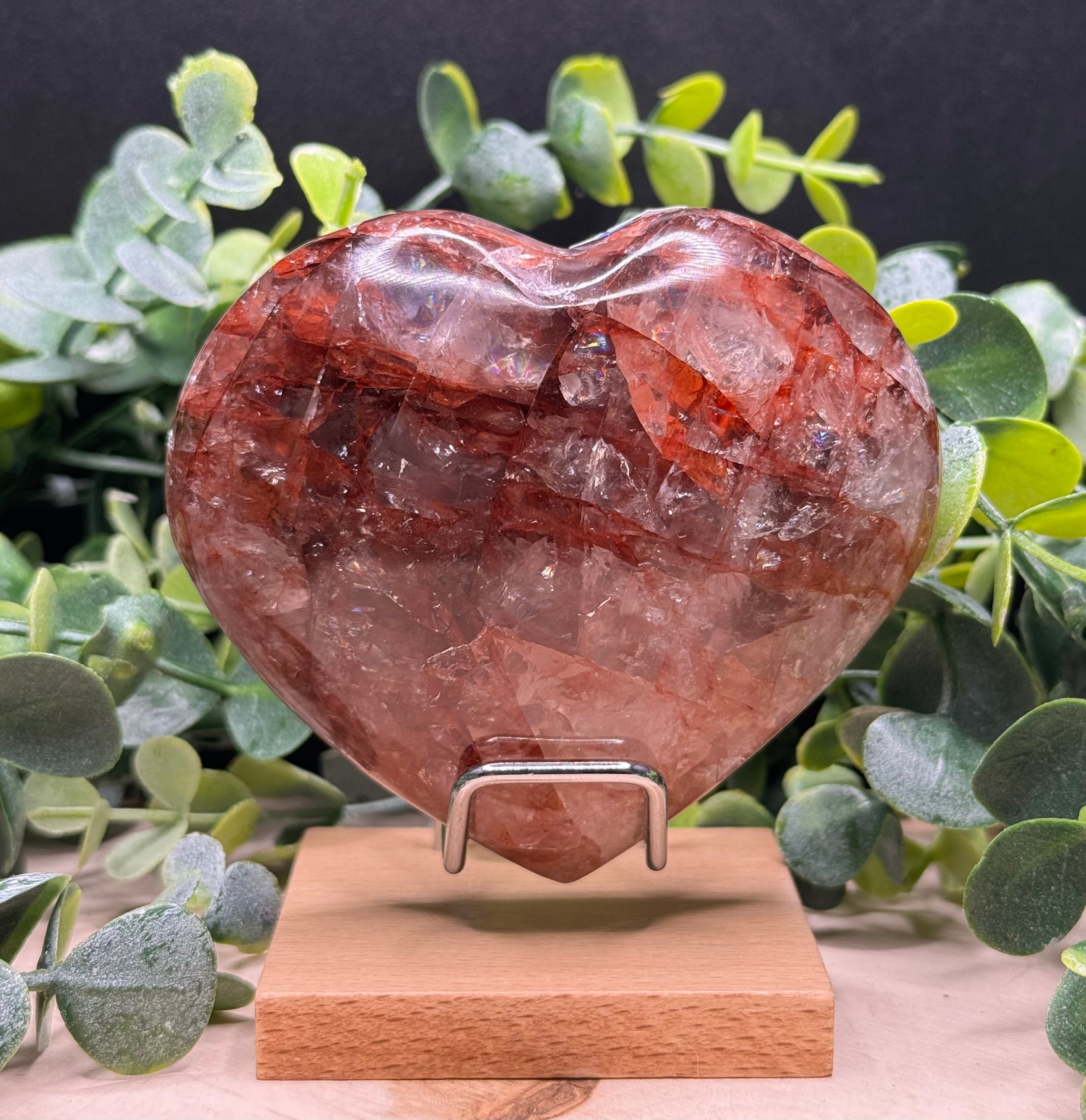 Fire Quartz Heart Carvings