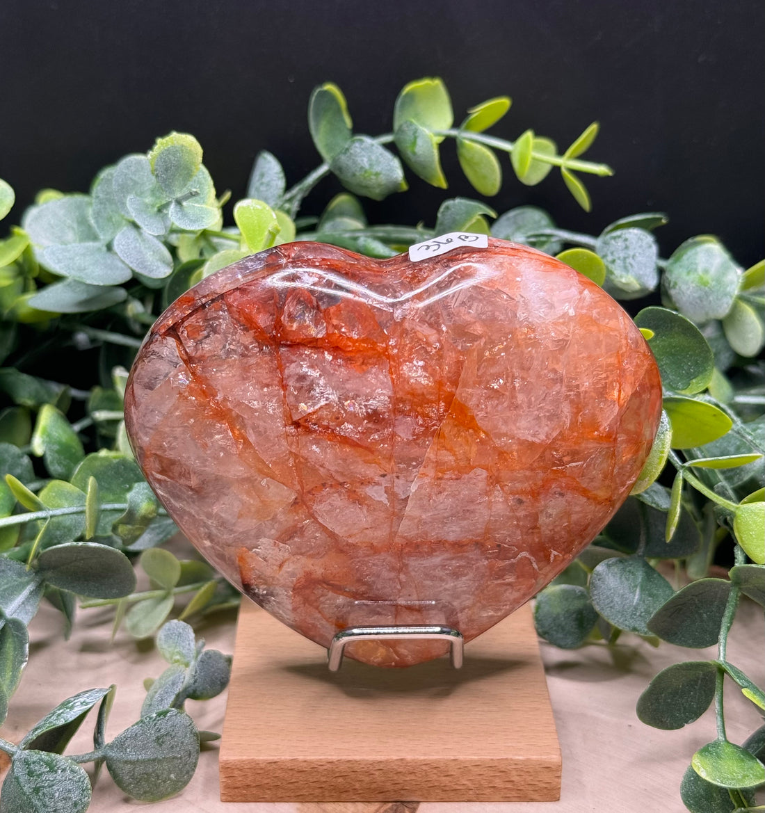 Fire Quartz Heart Carvings