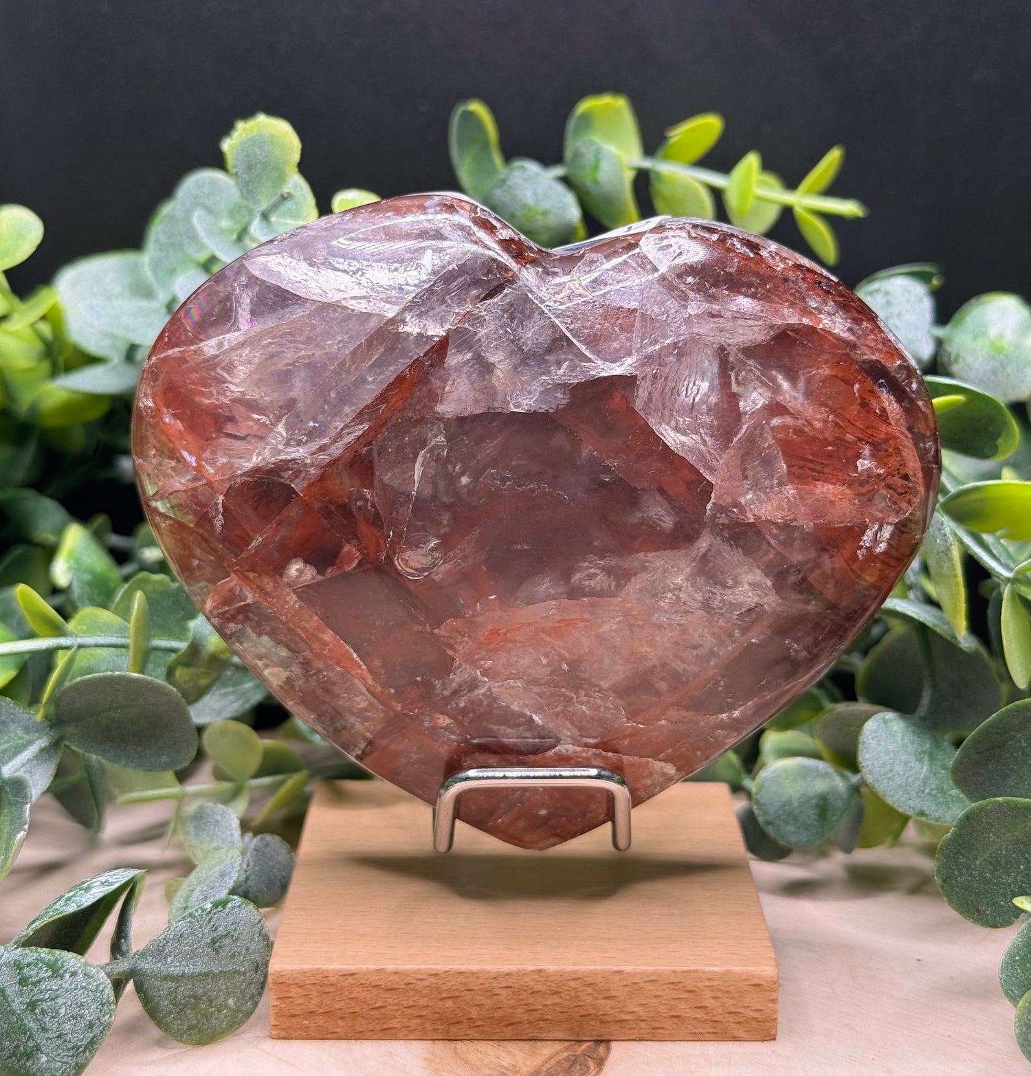 Fire Quartz Heart Carvings