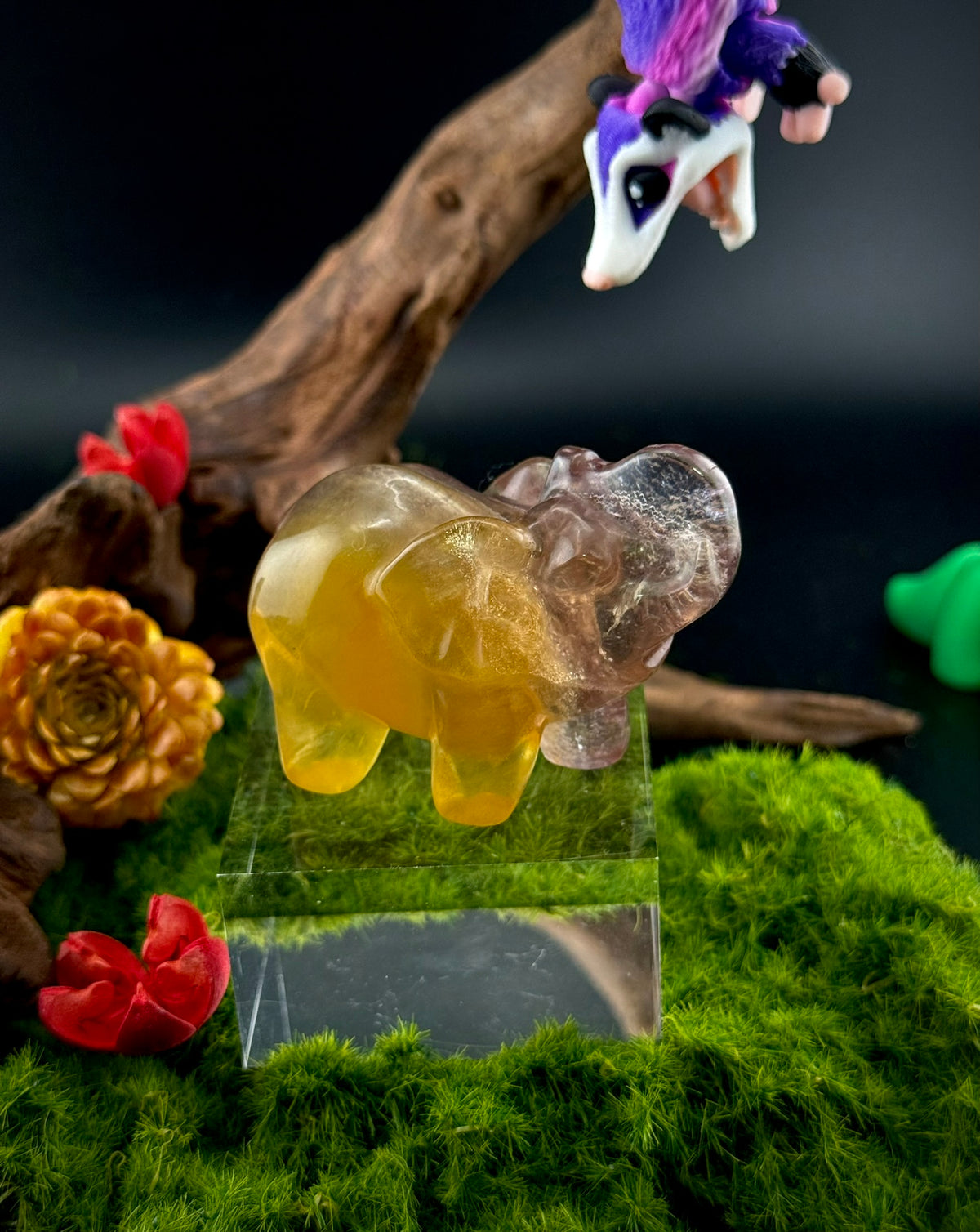 Fluorite Elephant Carvings
