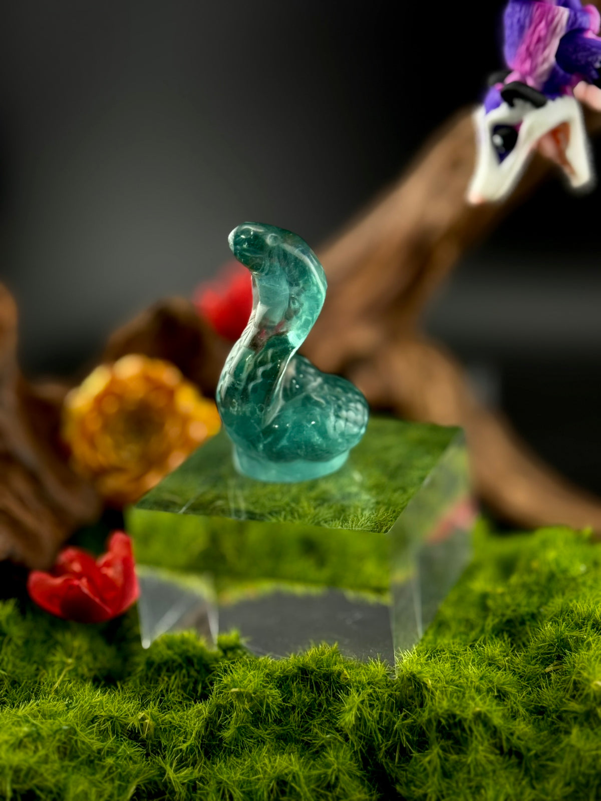 Fluorite Snake Carving