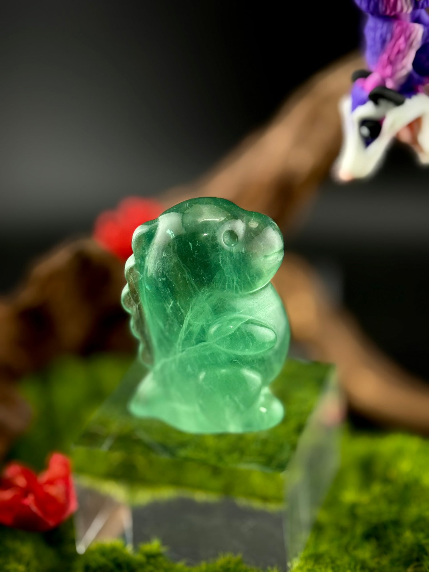 Chubby Fluorite Dino Carvings