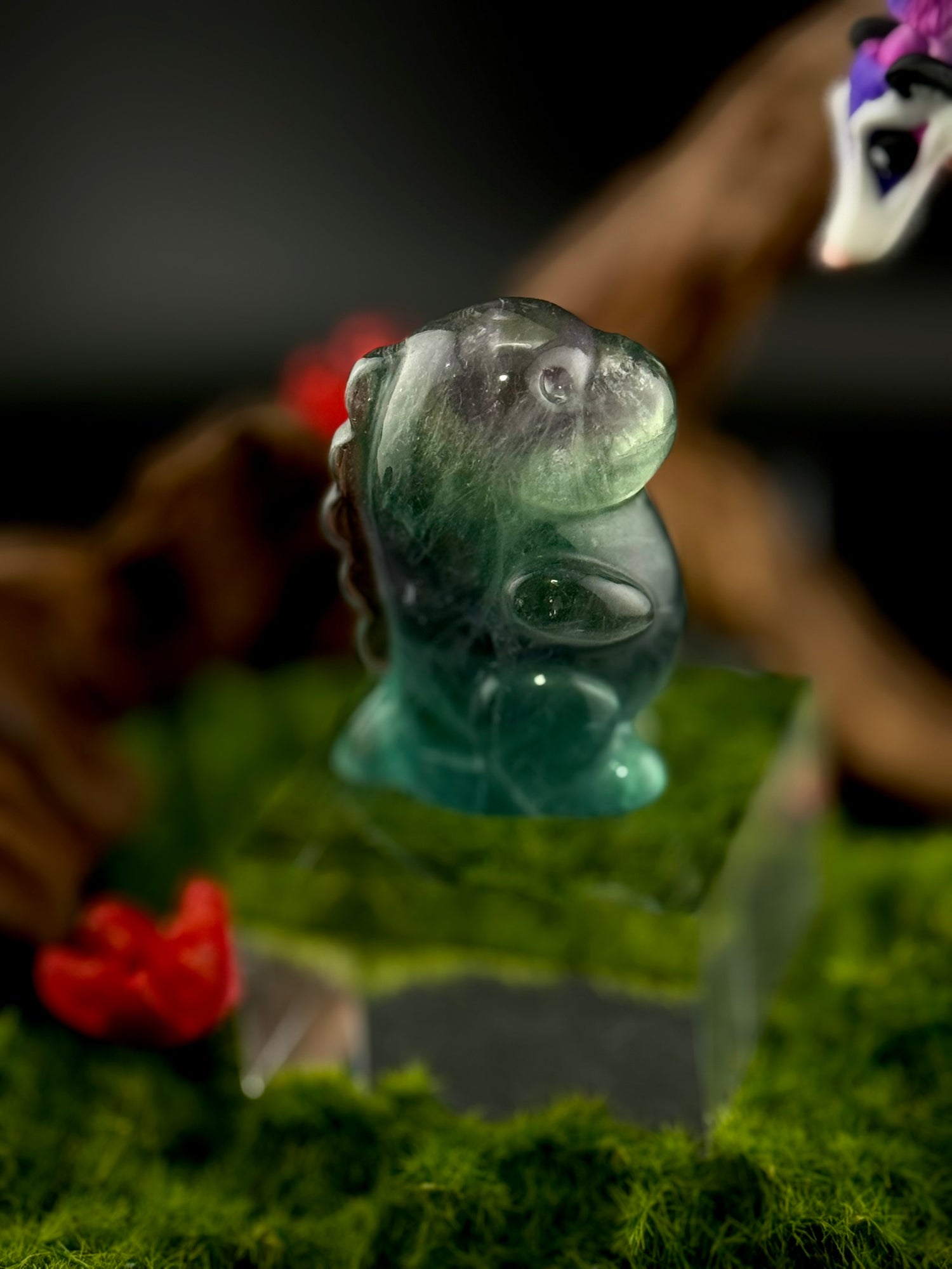 Chubby Fluorite Dino Carvings
