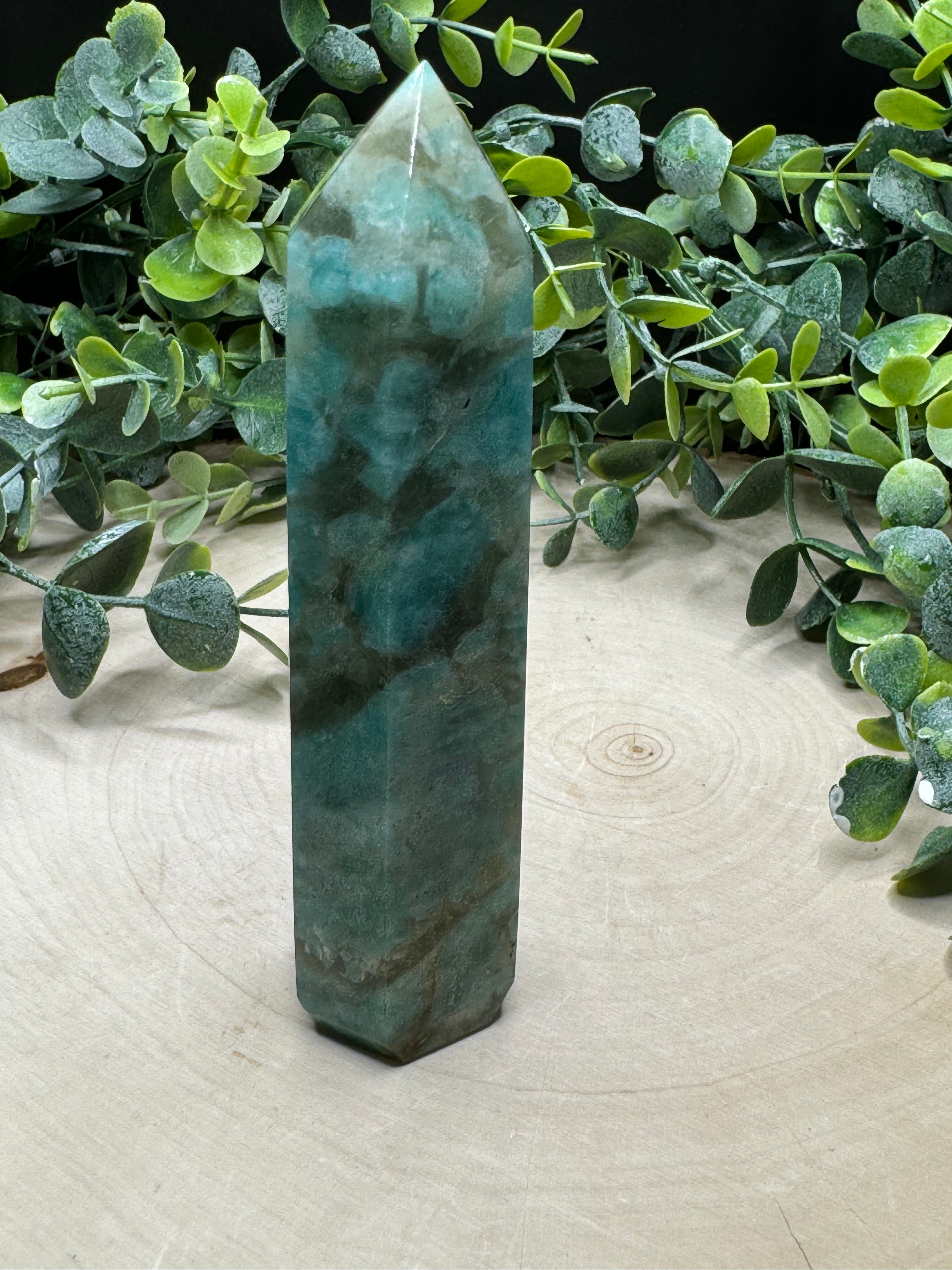 Amazonite w/ Smoky Quartz Towers