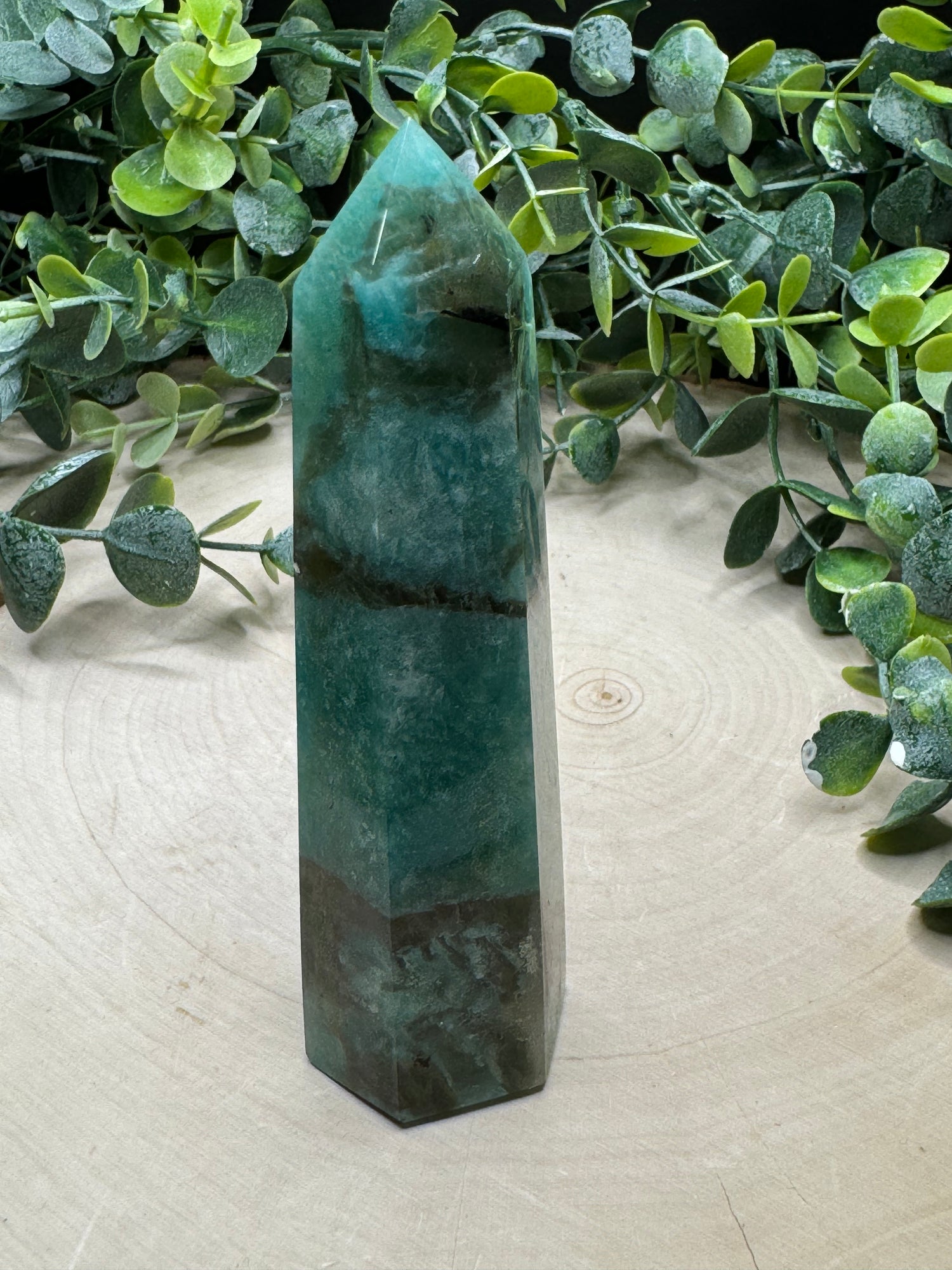 Amazonite w/ Smoky Quartz Towers