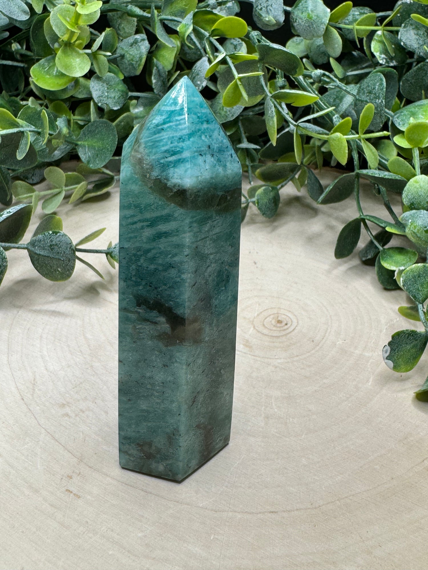 Amazonite w/ Smoky Quartz Towers