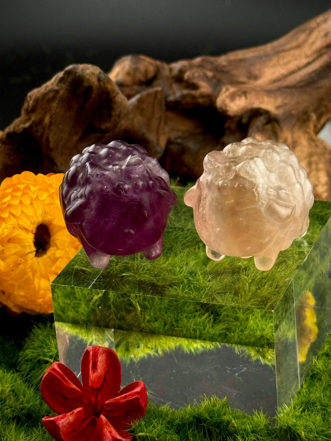 Fluorite Sheep Carvings