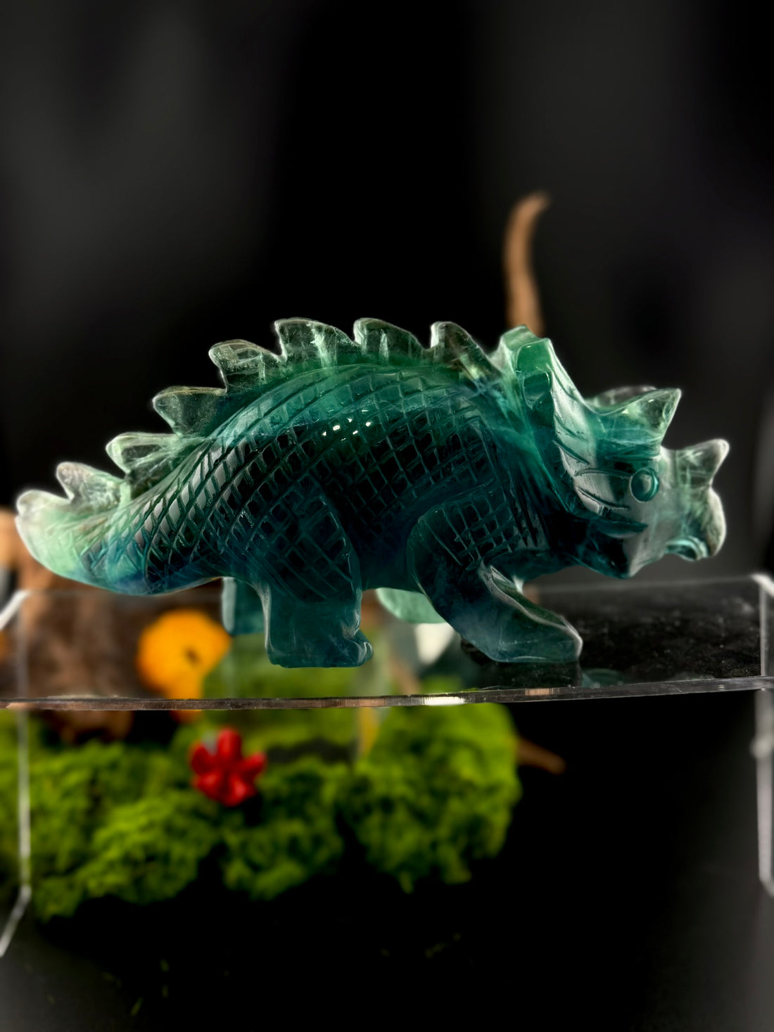 Fluorite Triceratops Carving