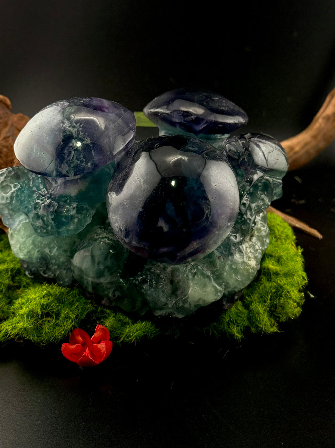 Fluorite Mushroom Cluster Carving