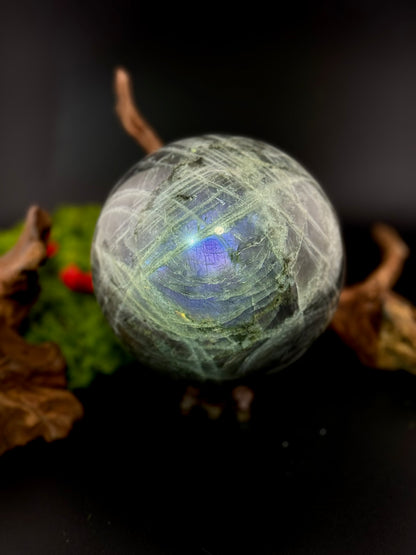 Pink &amp; Purple Flash Labradorite Statement Spheres