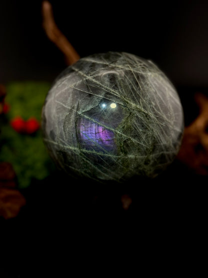 Pink &amp; Purple Flash Labradorite Statement Spheres