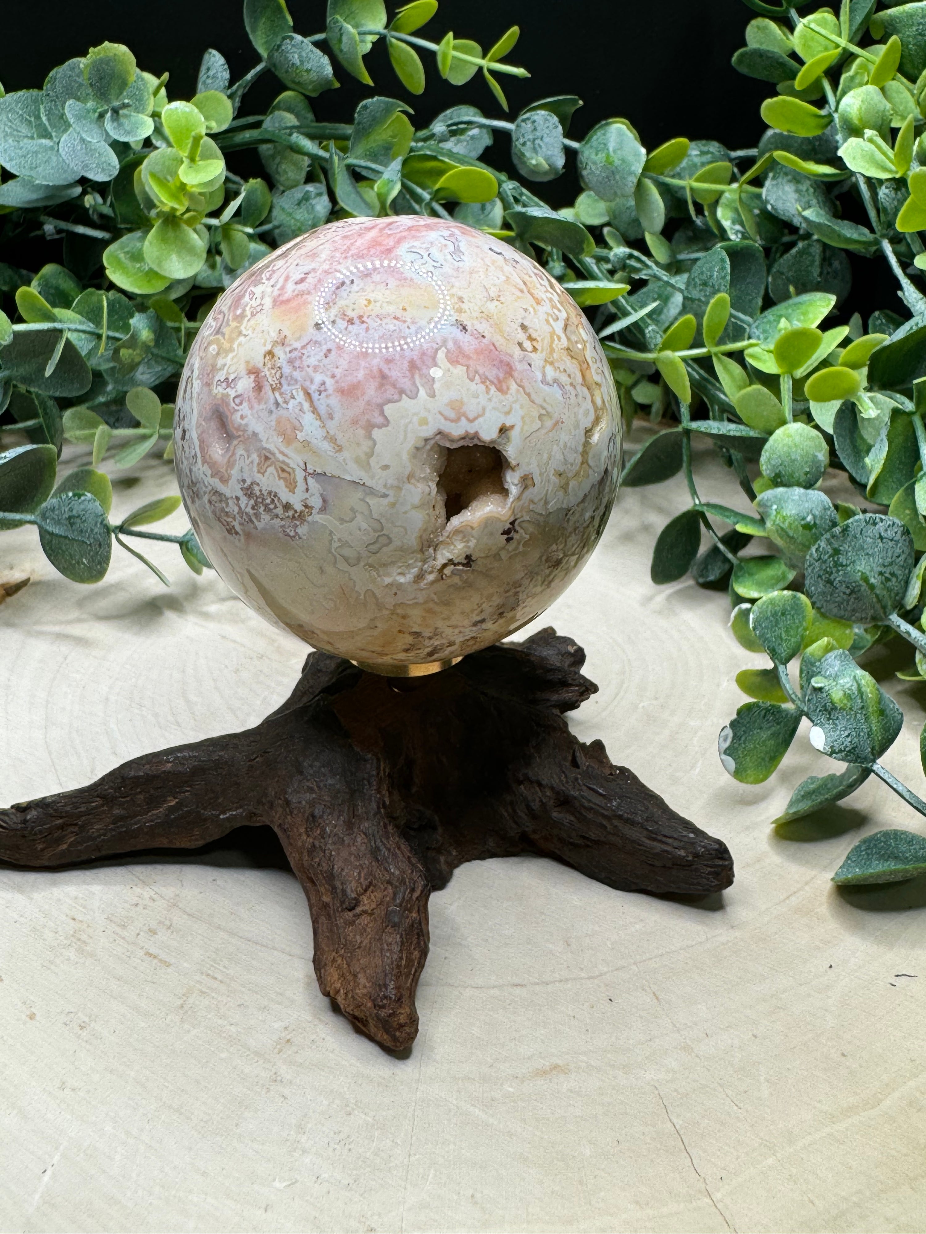 Indonesian Gold Plume Agate Sphere | Natural Plume Agate Crystal Ball - Still Water Crystals