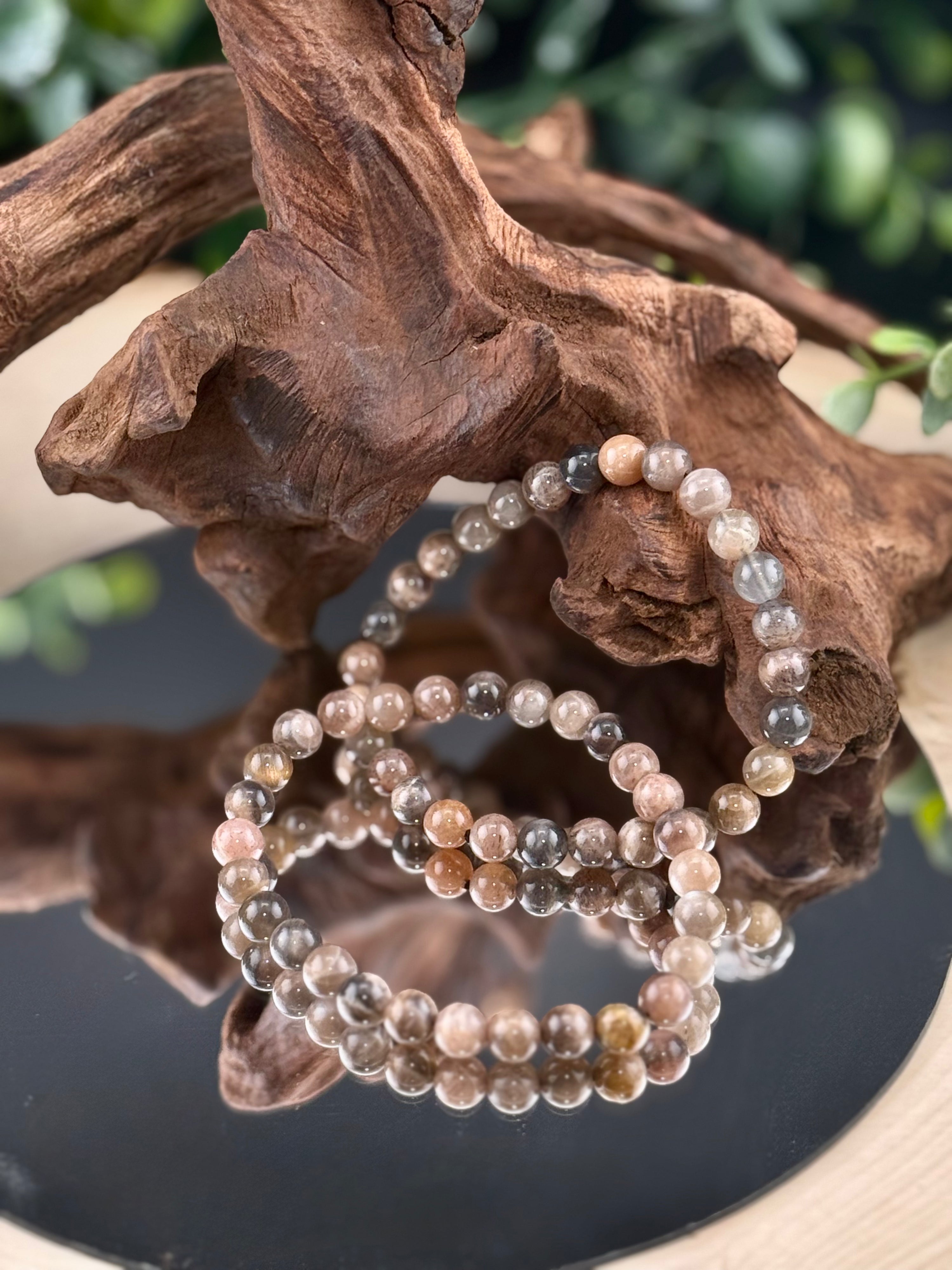 Black Moonstone Stretch Bracelet 7mm