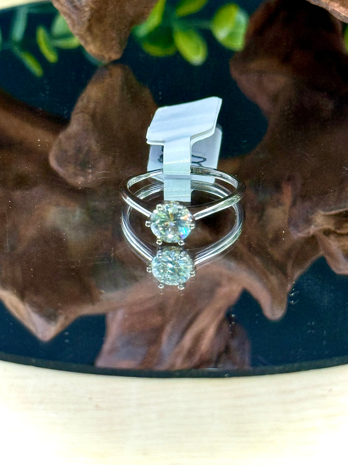 Moissanite adjustable ring in 925 sterling silver
