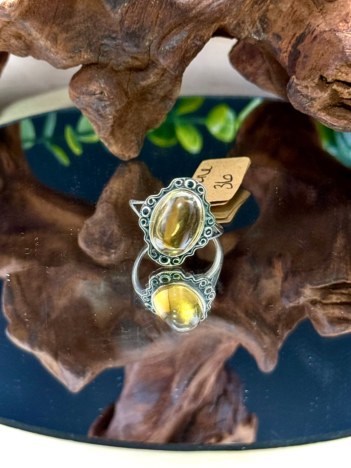 Citrine adjustable ring option in sterling silver