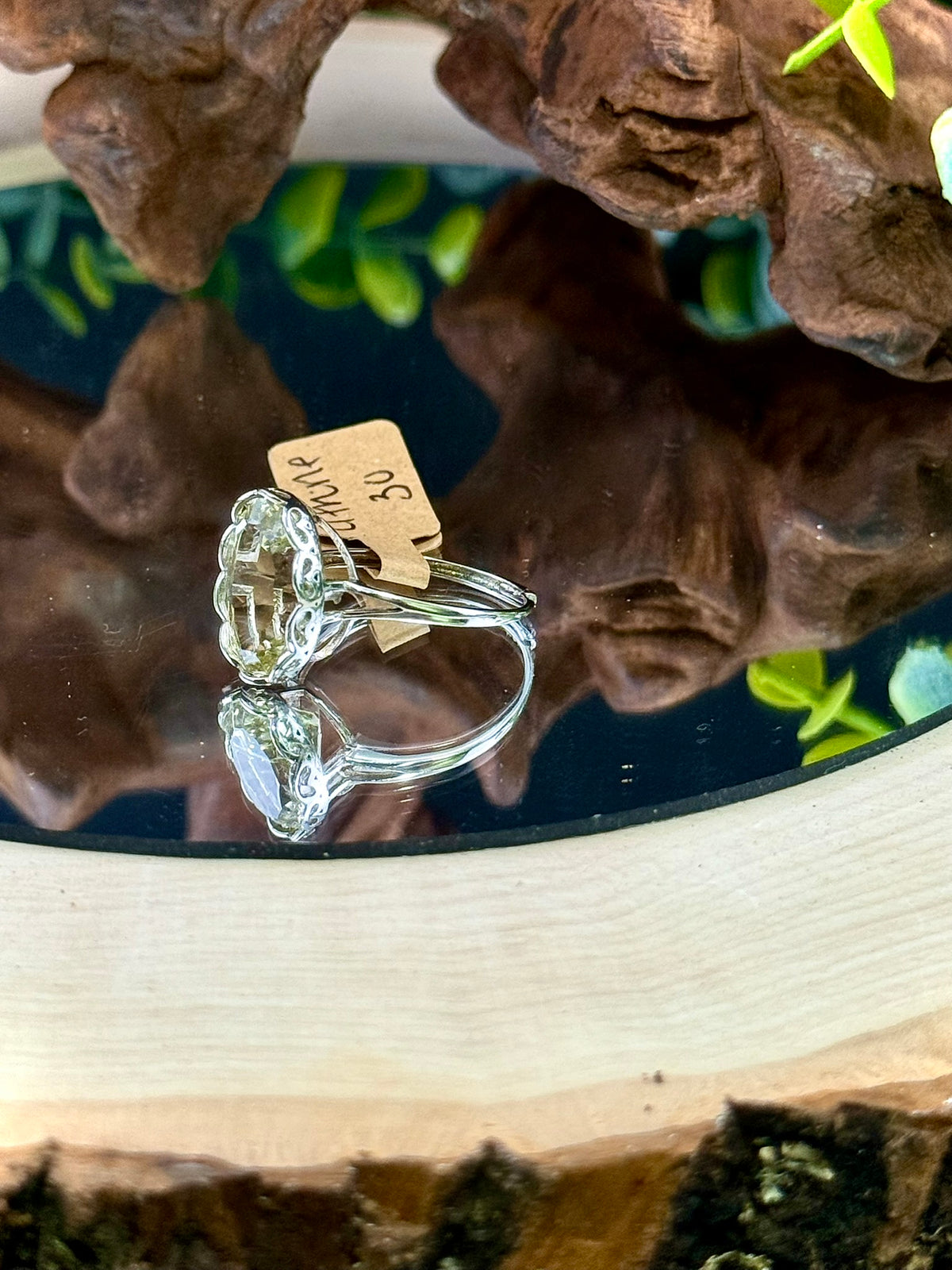 Golden-yellow citrine adjustable ring