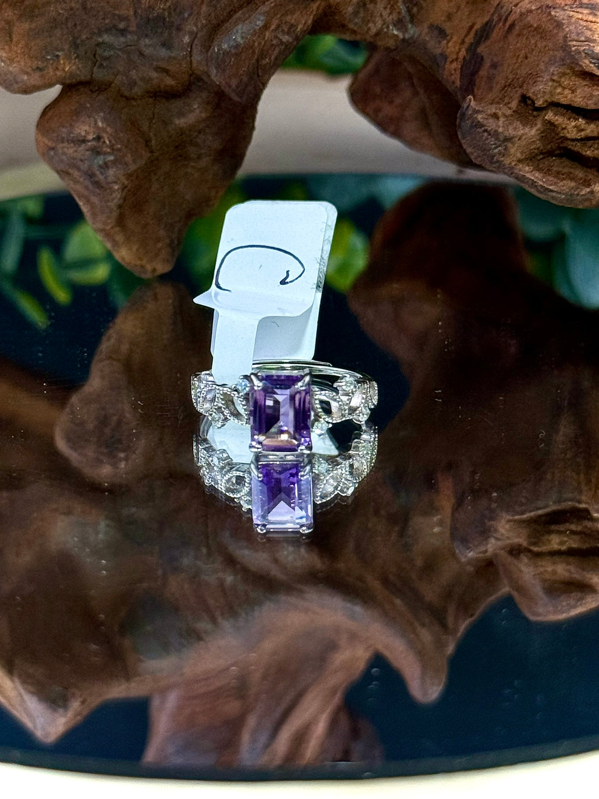 Purple amethyst ring with an adjustable 925 silver band