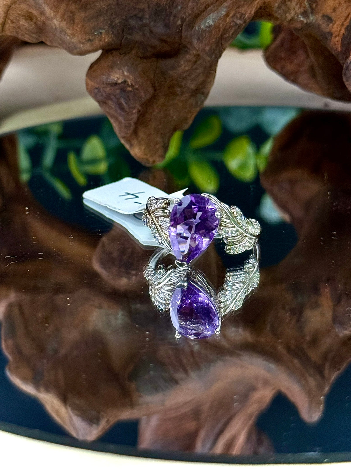 Purple amethyst adjustable ring in 925 sterling silver