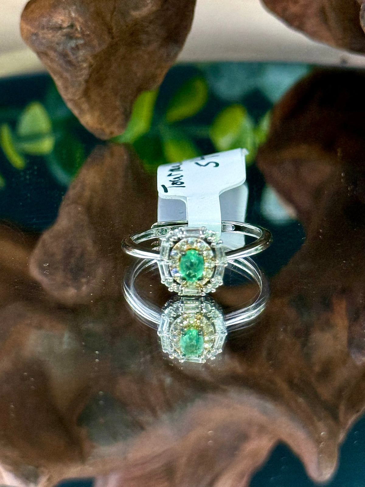 Green tourmaline adjustable ring in 925 sterling silver