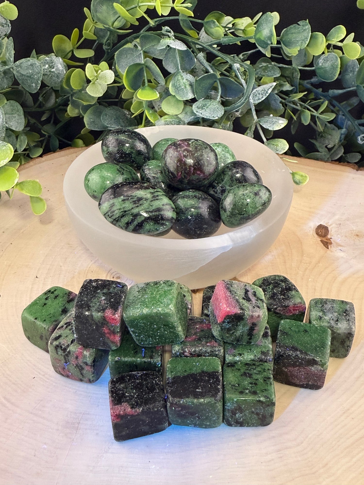 Ruby Zoisite Tumbles &amp; Cubes