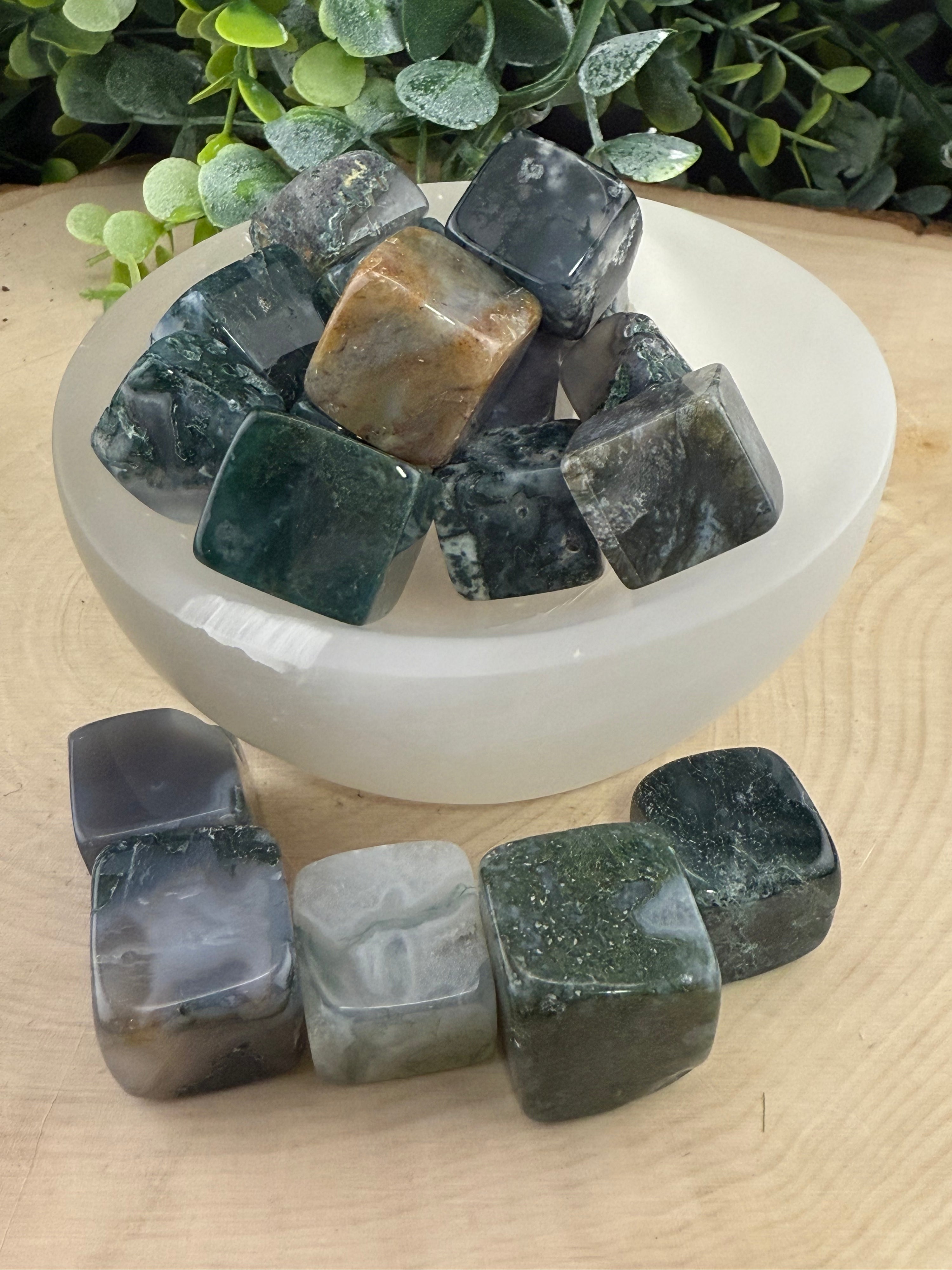Moss Agate Cubes