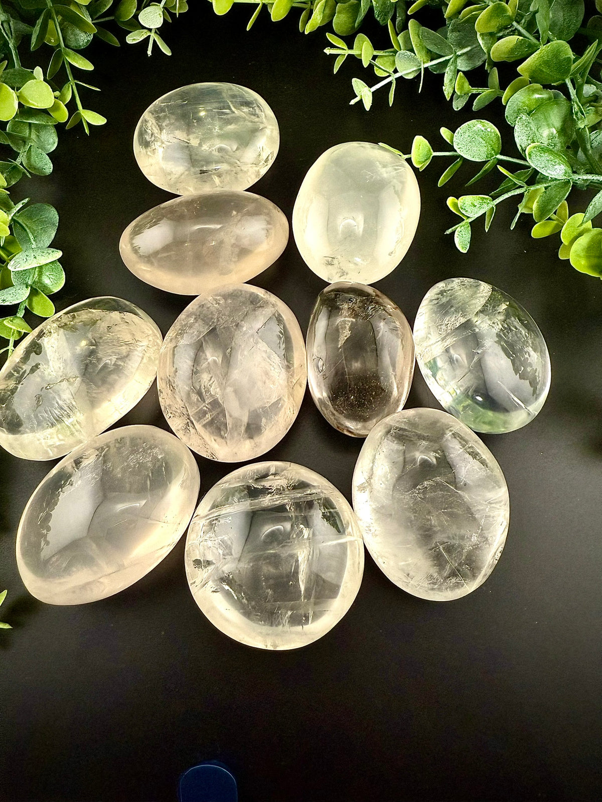 Girasol Rose Quartz Palmstones - Still Water Crystals