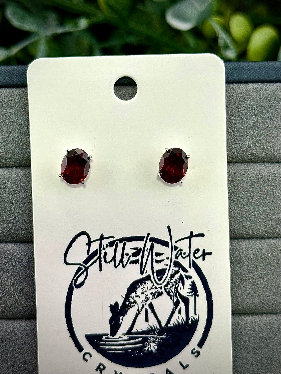 High Quality Garnet Stud Earrings