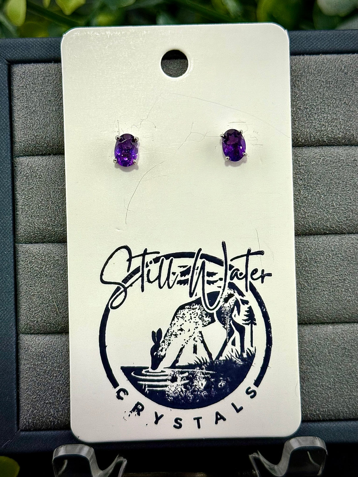 High Quality Amethyst Stud Earrings - Still Water Crystals
