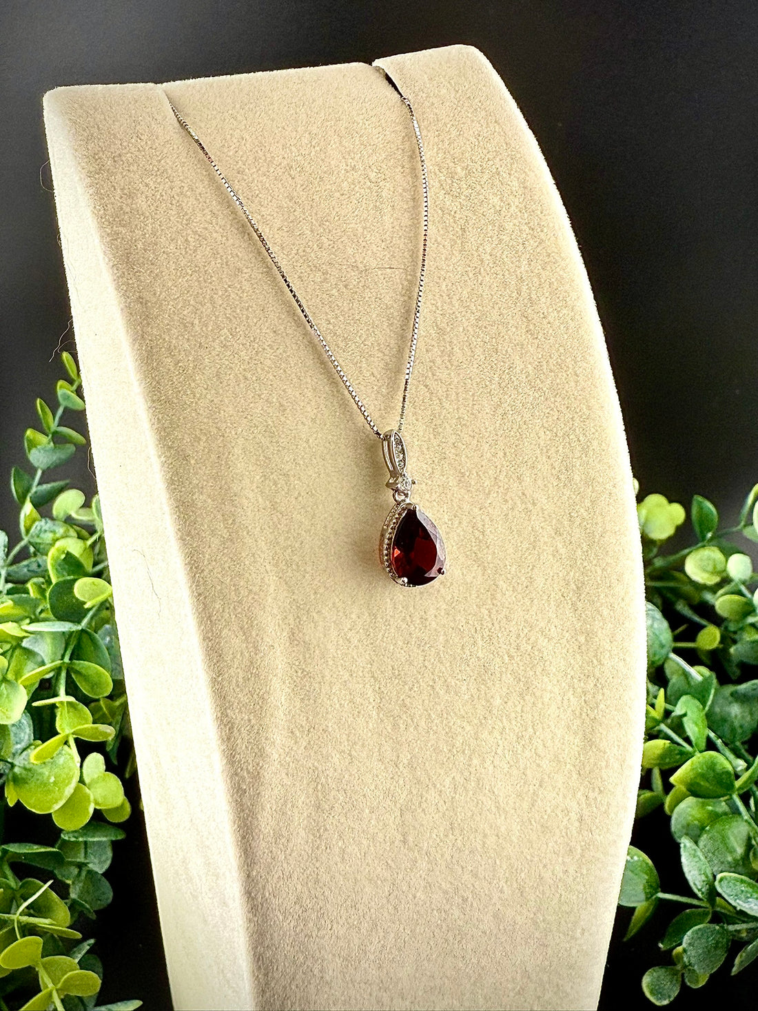 Garnet Teardrop Pendant