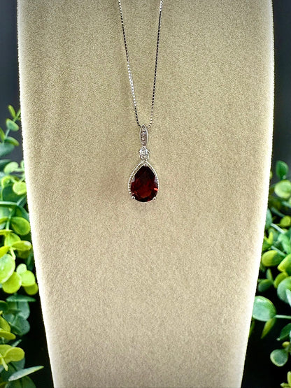 Garnet Teardrop Pendant