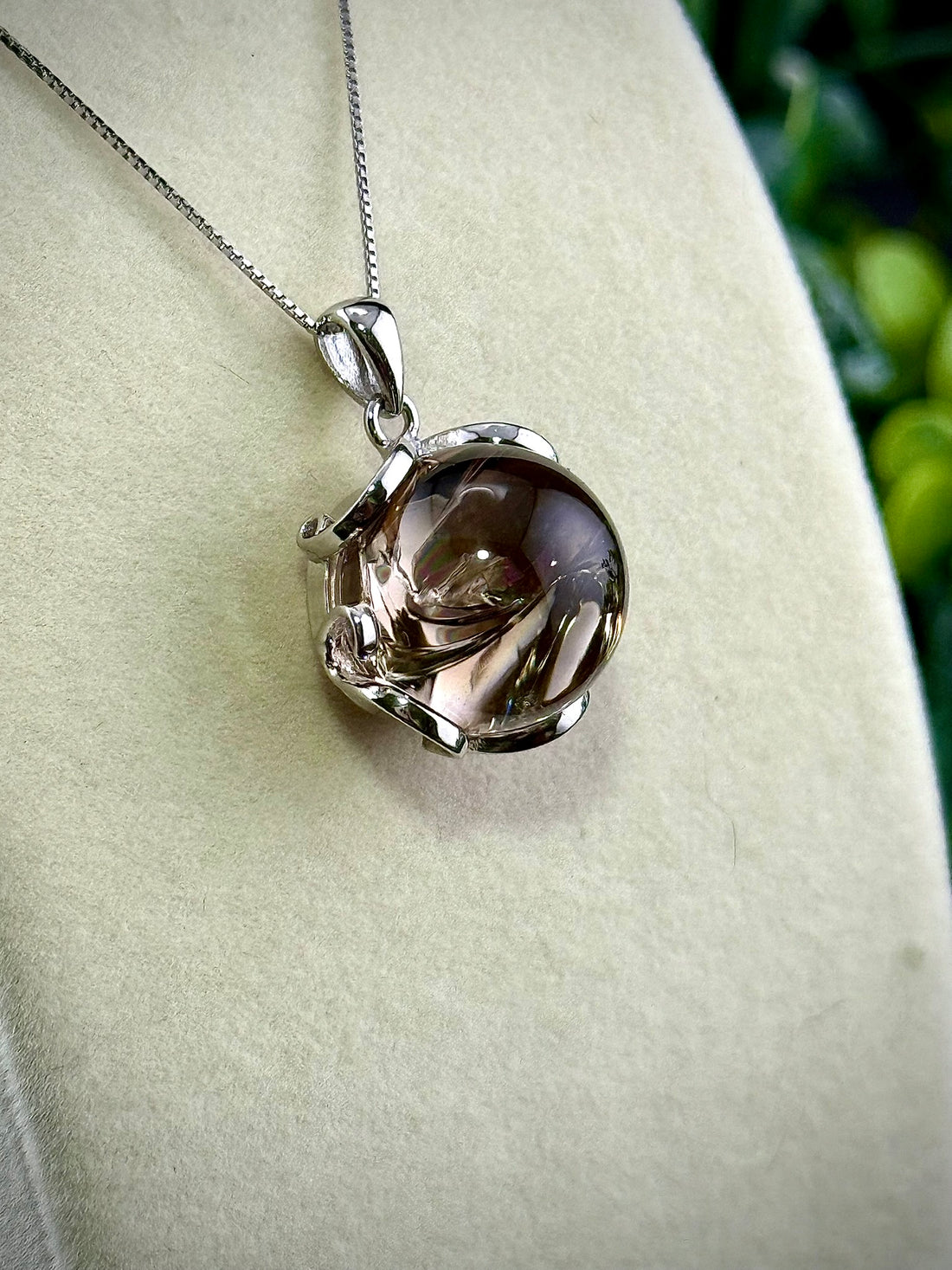 Rainbow Smokey Quartz Sphere Pendant