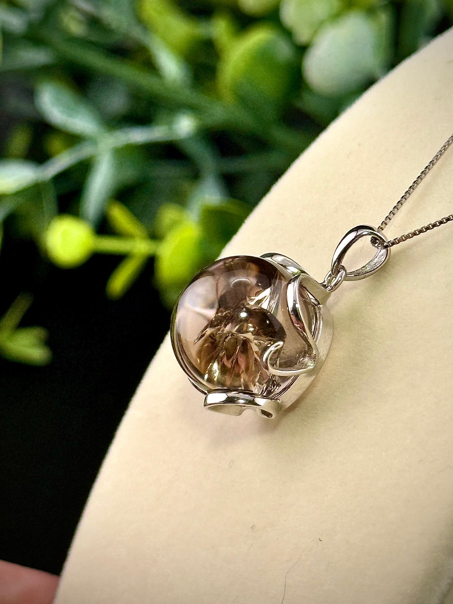 Rainbow Smokey Quartz Sphere Pendant