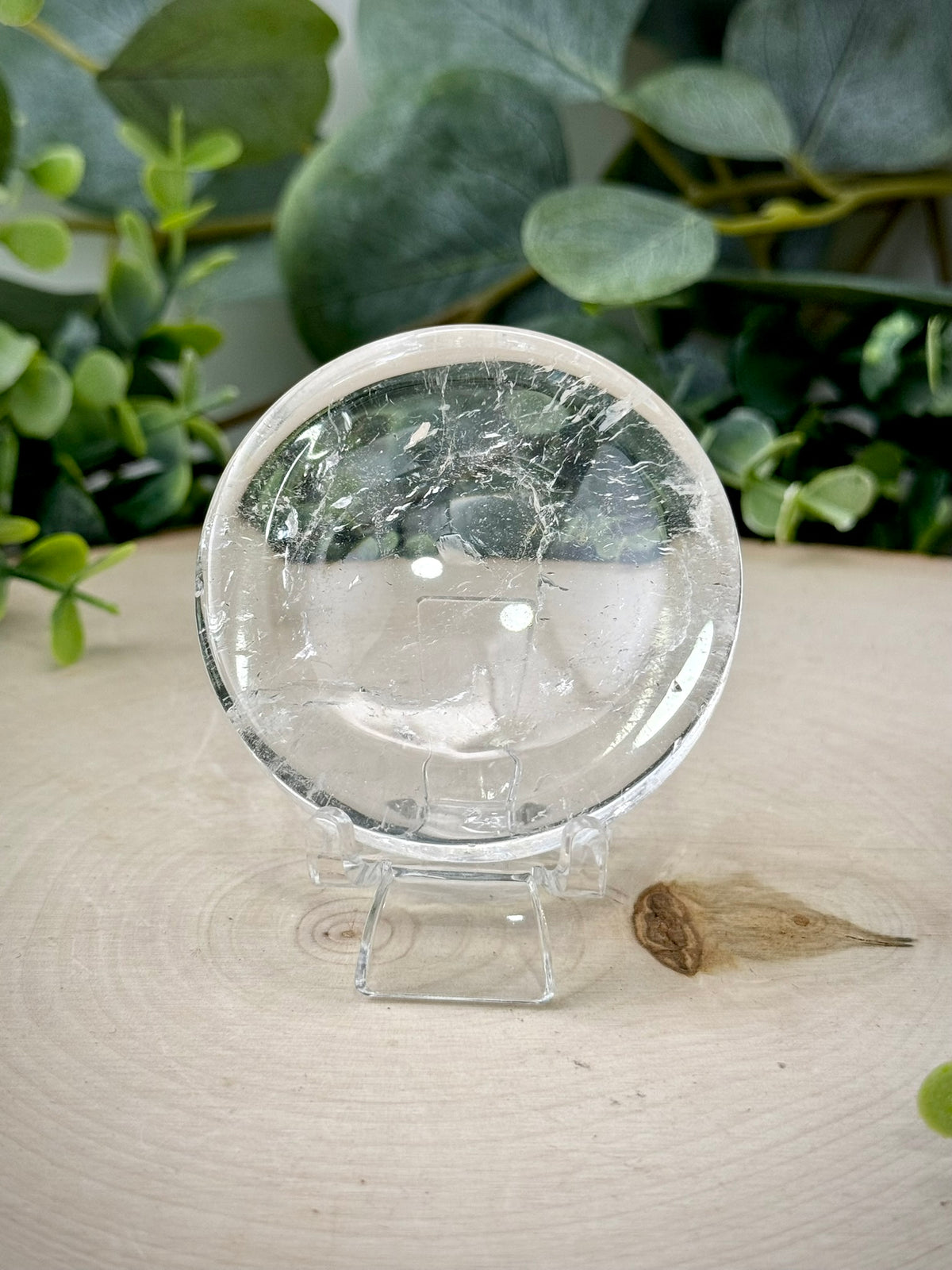 Clear Quartz Mini Sphere Holder | Crystal Display Dish for Small Spheres &amp; Tumbles
