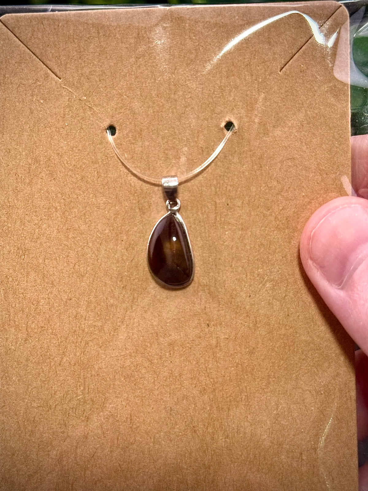 Fire agate pendant set in sterling silver