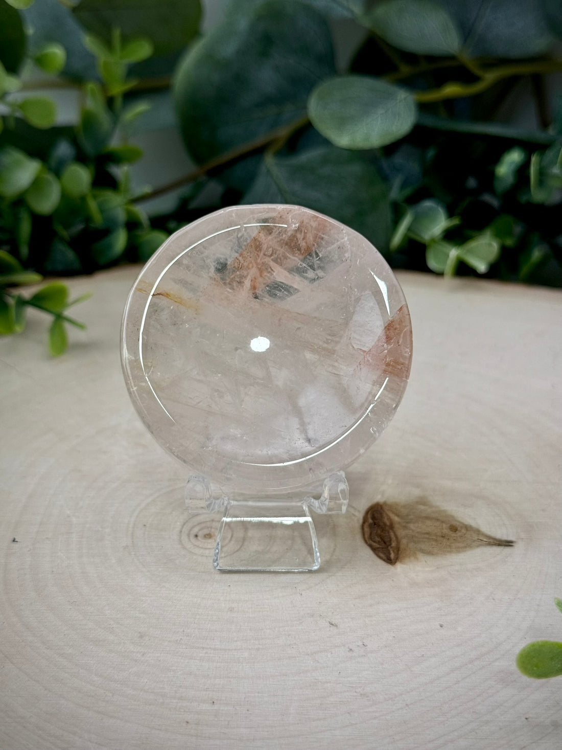 Fire Quartz Mini Sphere Holder | Crystal Display Dish for Tumbles & Spheres