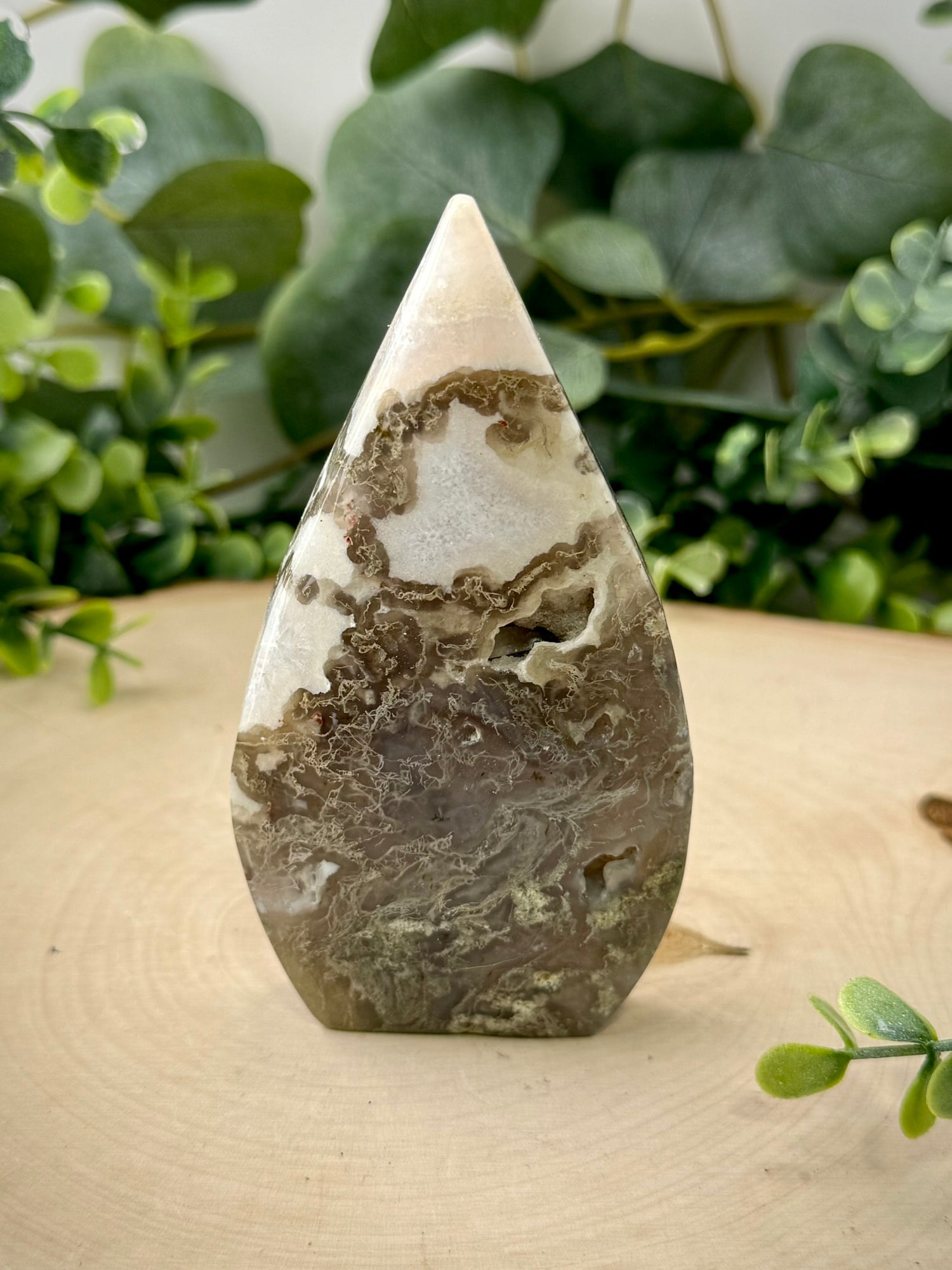 Moss Agate Tear Drops