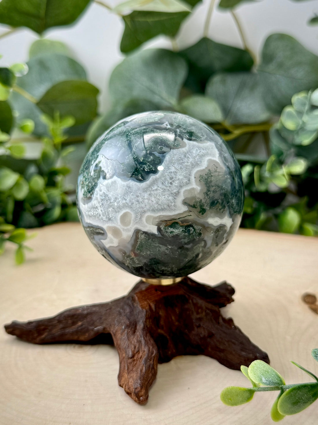 Moss Agate Spheres | Natural Gemstone Crystal Sphere