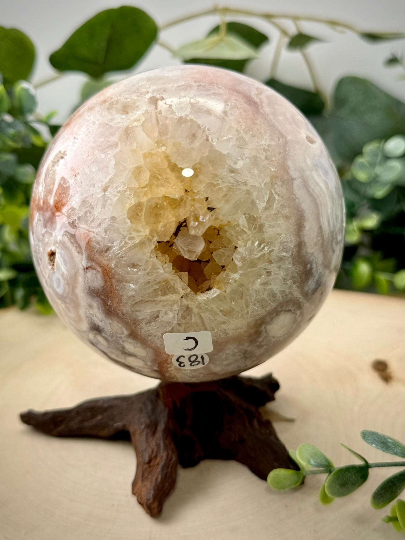 Pink Amethyst &amp; Flower Agate Spheres