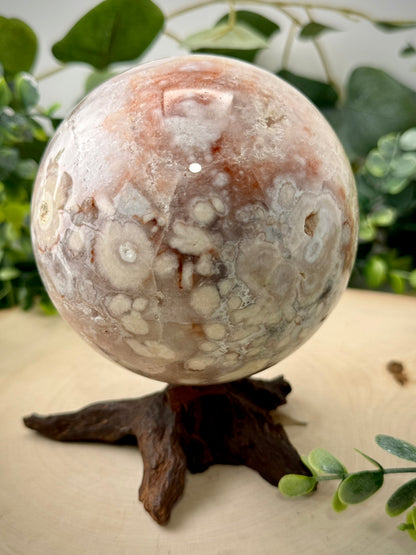 Pink Amethyst &amp; Flower Agate Spheres