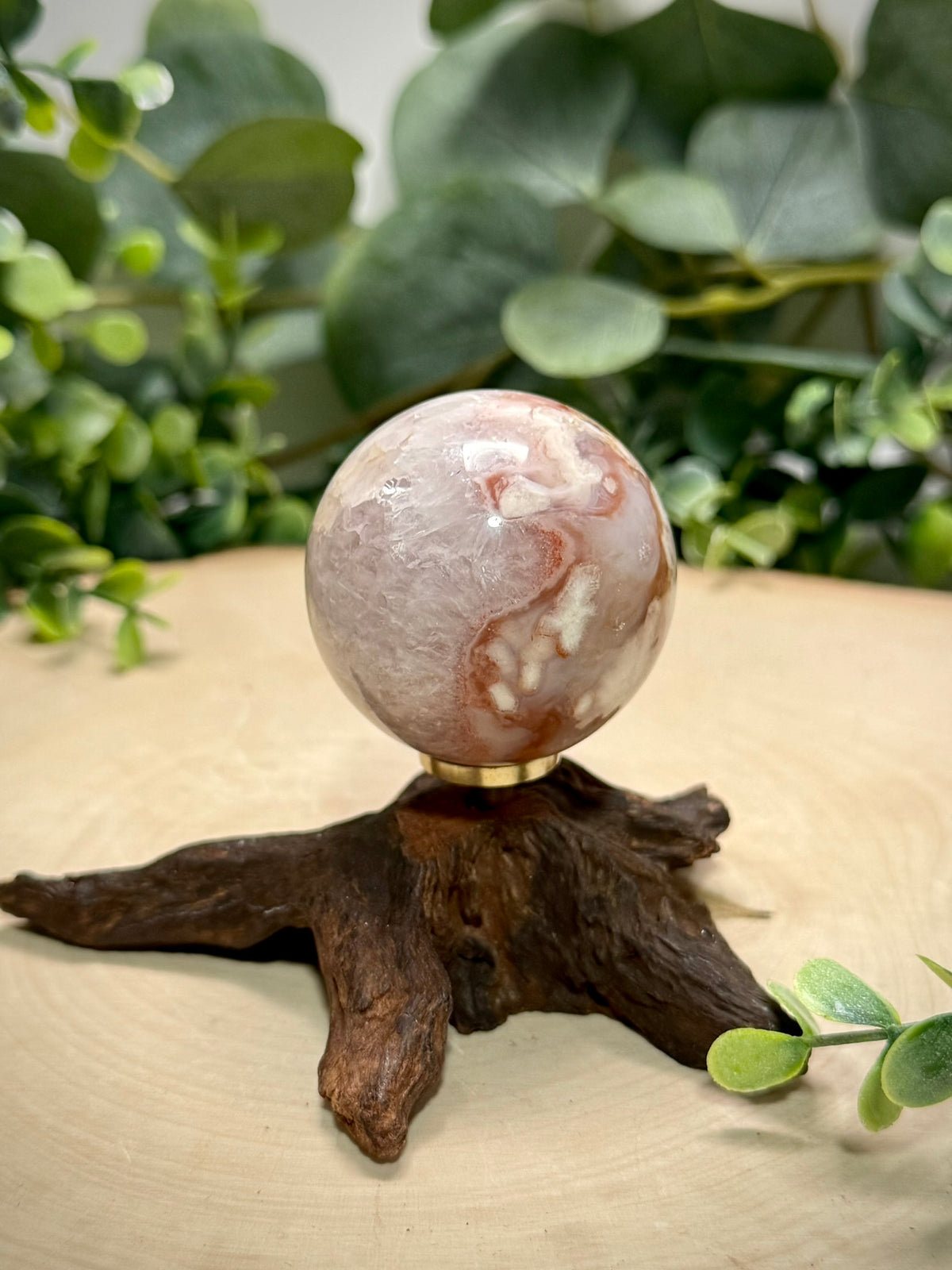 Carnelian Flower Agate Spheres | Natural Crystal Display Spheres